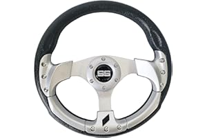 GREENCHOOSY Golf Cart Steering Wheel Universal 12.5" for Club Car DS Precedent EZGO and Yamaha Silver1