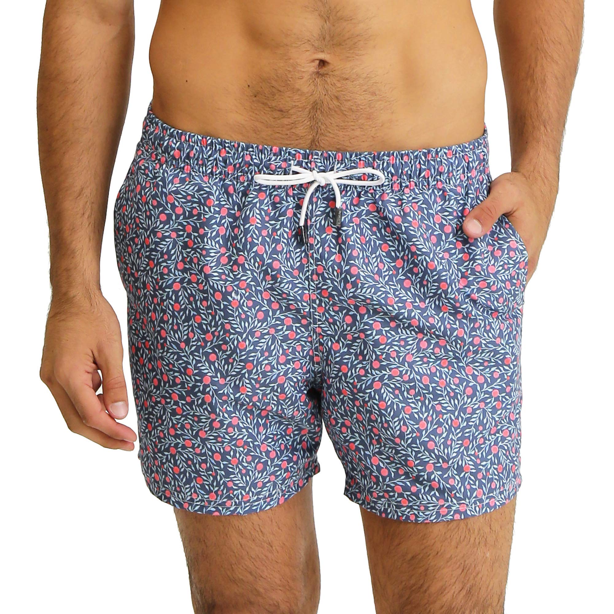 Men's Swim Trunks - Slim Fit European Style Quick Dry Designer Beach Shorts Amazonic Collection (XS-