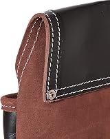Rolson 68876 Oil Tan Single Leather Tool Pouch - 2 Pockets Hammer Loops view 4