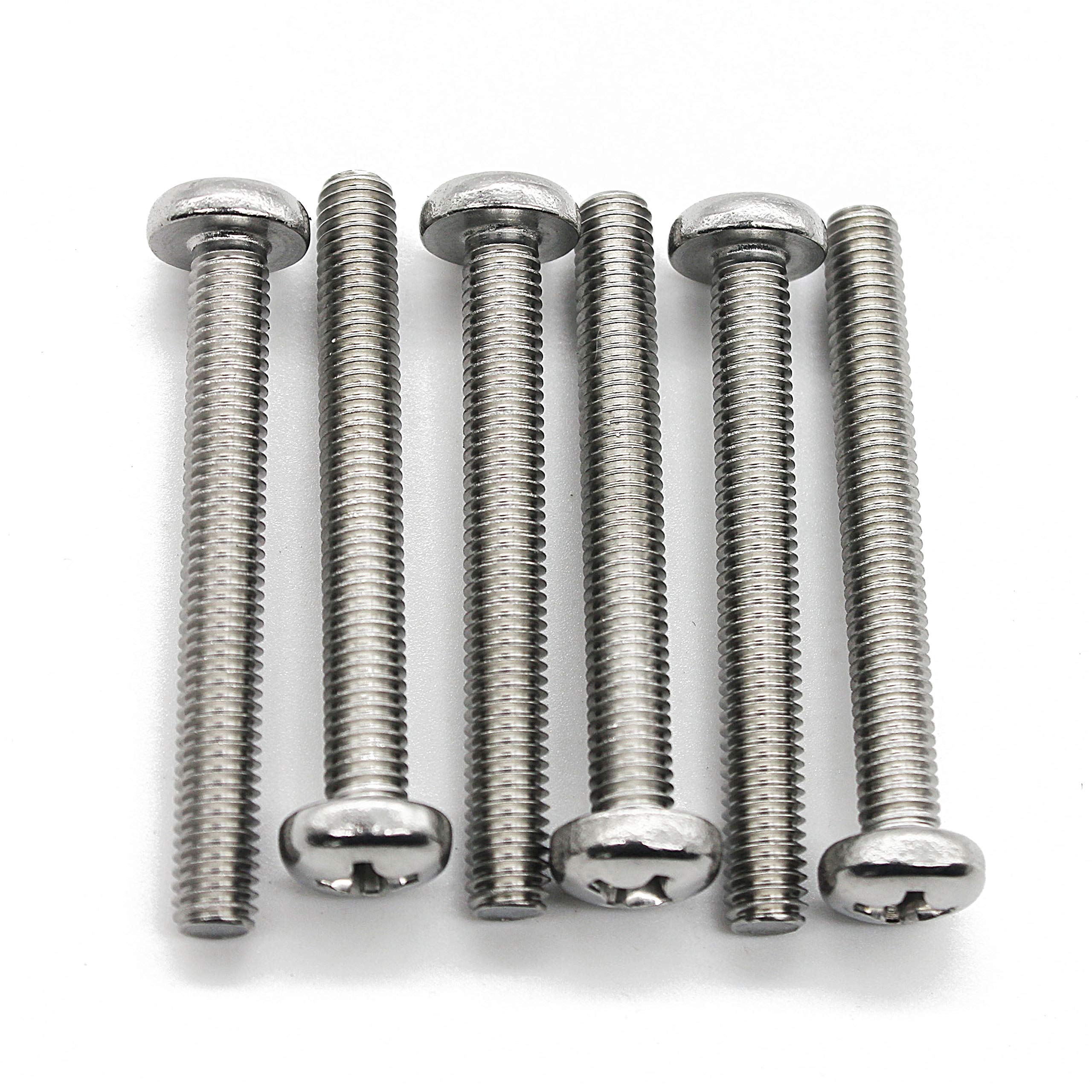 (5 pc) M6-1.0x90 mm Pan Head Phillips Machine Screws,18-8 Stainless Steel by Fullerkreg