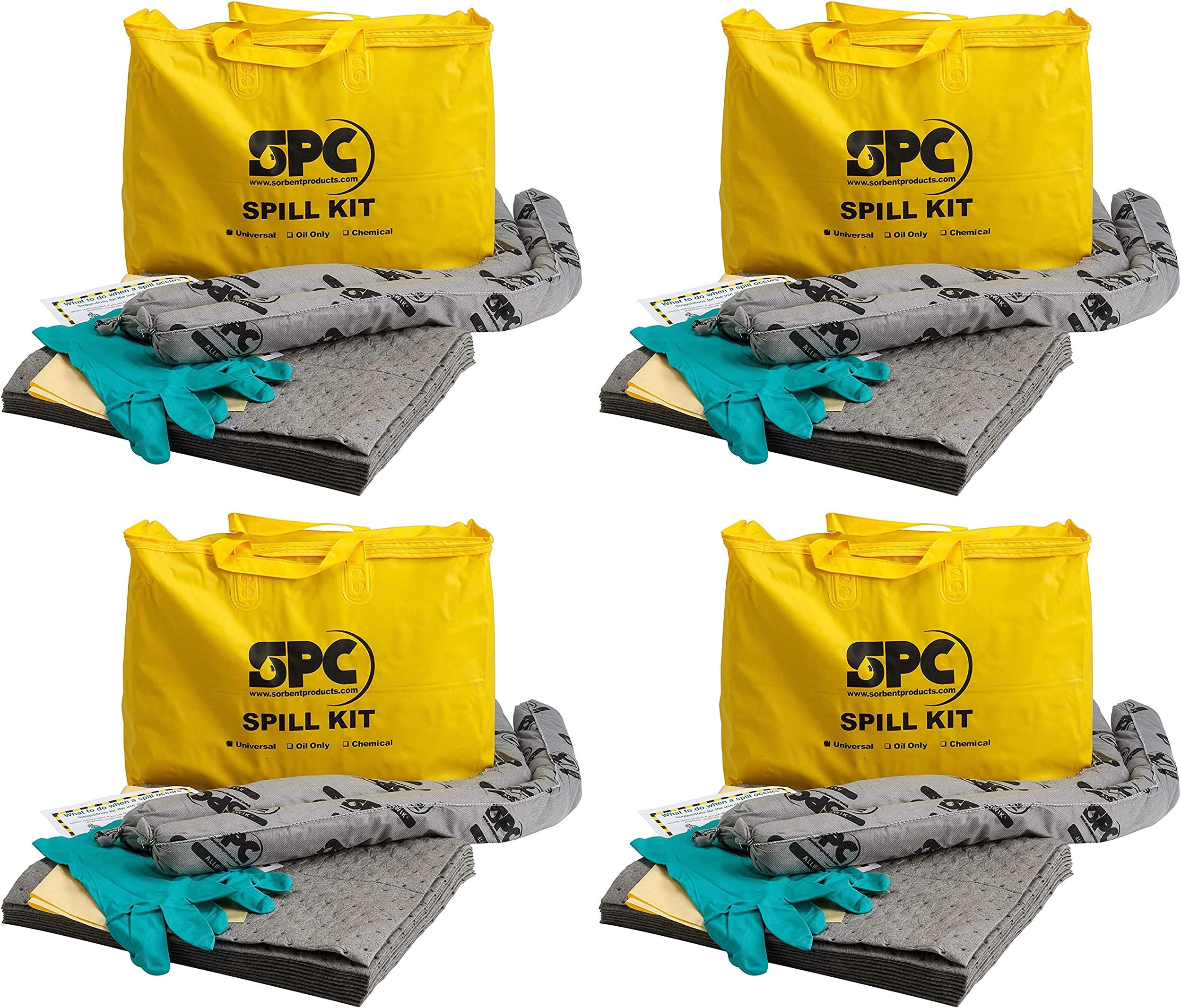 Brady SPC SKA-PP Allwik Universal Economy Portable Spill Kit - 107795, Yellow (Fоur Расk, Yellow)