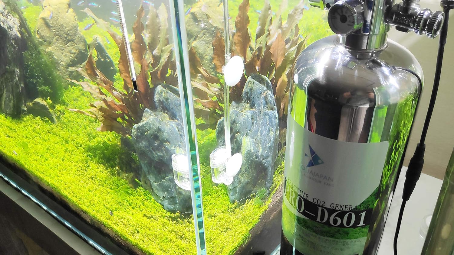 Amazon Aquajapan 化学反応式co2添加システム Pro D601 D701 電磁弁 ディフューザ付き D701 Aquajapan 水質テスト 管理用品 通販