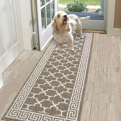 SHACOS Runner Rug Non Slip 50x150 cm Hallway Narrow Kitchen Rug Brown