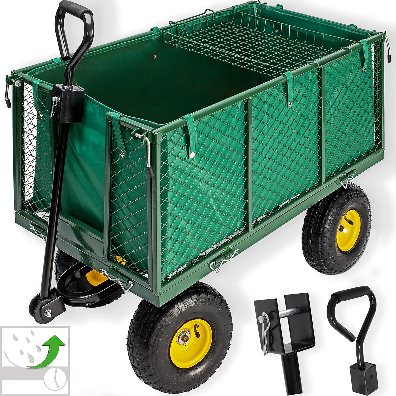 KESSER® Bollerwagen 550kg belastbar Gartenwagen Transportwagen Gartenkarre herausnehmbare Plane Gerätewagen Handwagen vielseitig einsetzbar