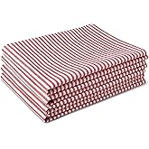 Encasa XO Cotton Kitchen Towel Set | Hand and Tea Cloth for Cleaning & Quick Drying, X-Large 28"x18" (Pack of 4) Highly Absorbent - Ticking Red