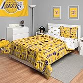 FOCO Unisex-Adult NBA Team Logo Bed in a Bag Comforter, Sheets, Pillow Cases Bedding 5-Piece Set