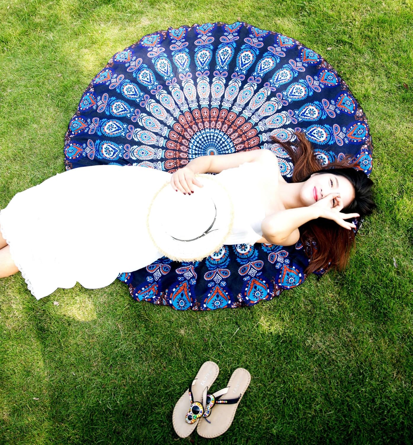 Hogar y cocina Hippie Hippy Style Redondo de Meditation Yoga Mat India