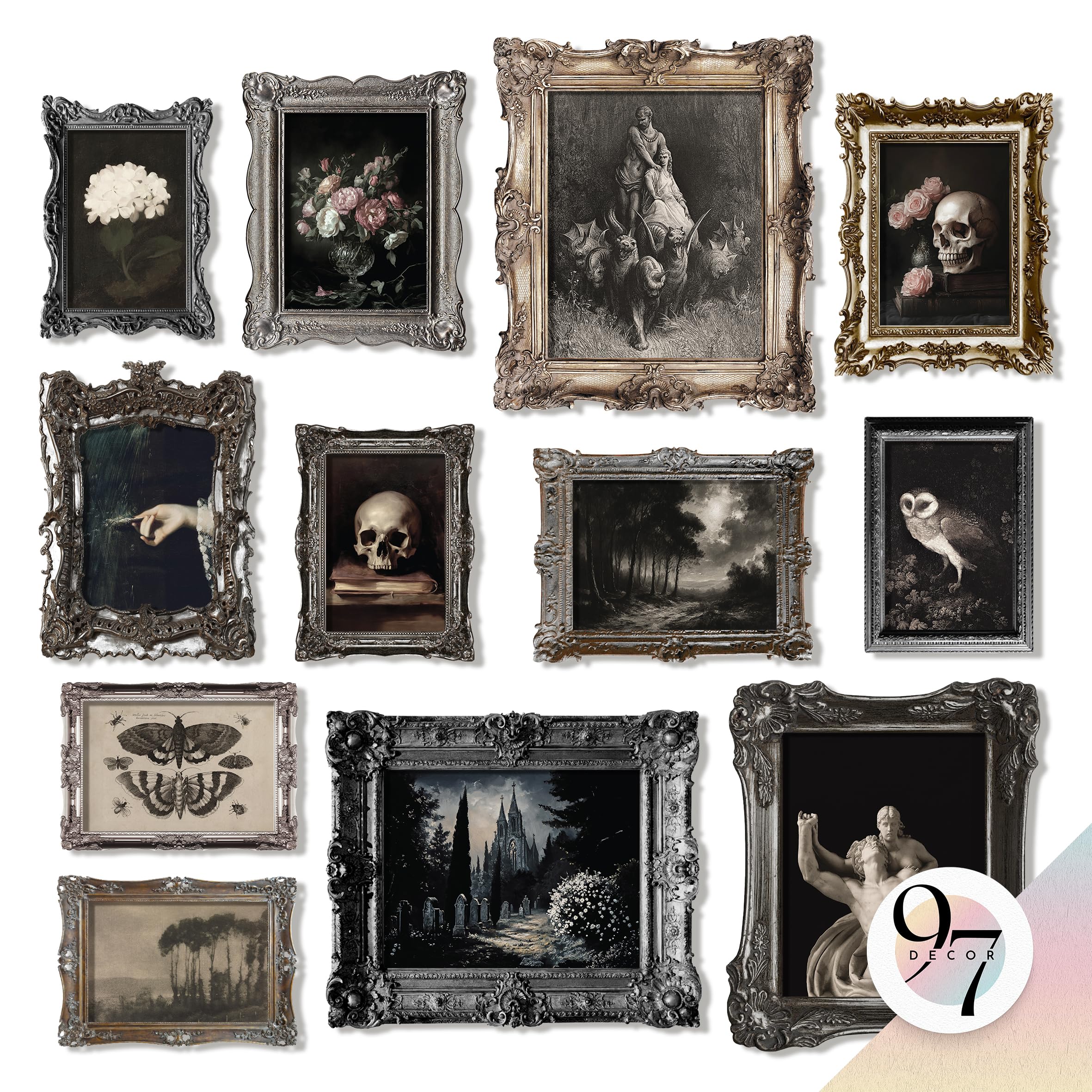 Photo 1 of 97 Decor Dark Academia Wall Art Prints - Gothic Bedroom Decor, Vintage Goth Posters For Room Aesthetic, Halloween Witchy Prints Moody Goth Room Decor Emo Home Decorations (unframed)