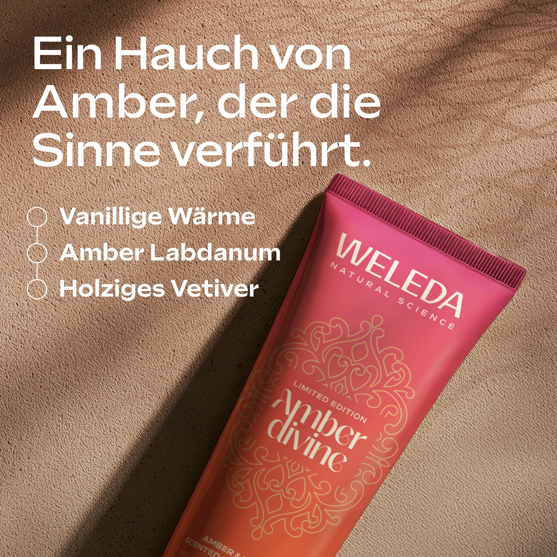 WELEDA Bio Amber Divine Duschgel vegan - Naturkosmetik Duschseife für Frauen & Männer mit Amber/Vanille Duft - Natürliche Hautpflege Dusche zur Reinigung von Gesicht & Körper (1x 200ml) 3
