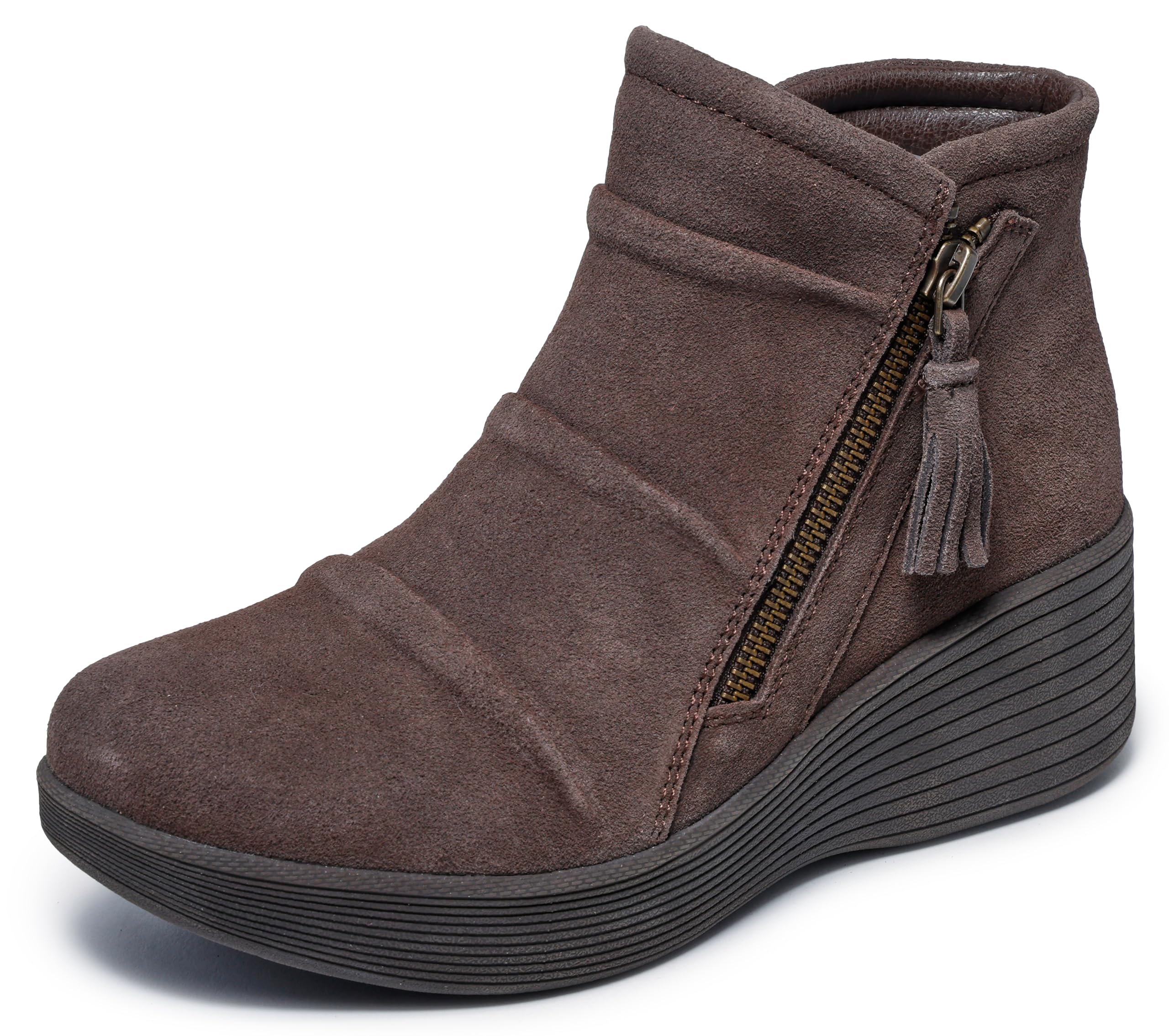 Photo 1 of *MINOR DAMAGE - USED*
Skechers Women's PARALLEL LITE, Ruched side zip boot with Air-Cooled Memory Foam, Chocolate, 7M