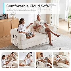 QQR Convertible Folding Mattress Couch, 5-in-1
