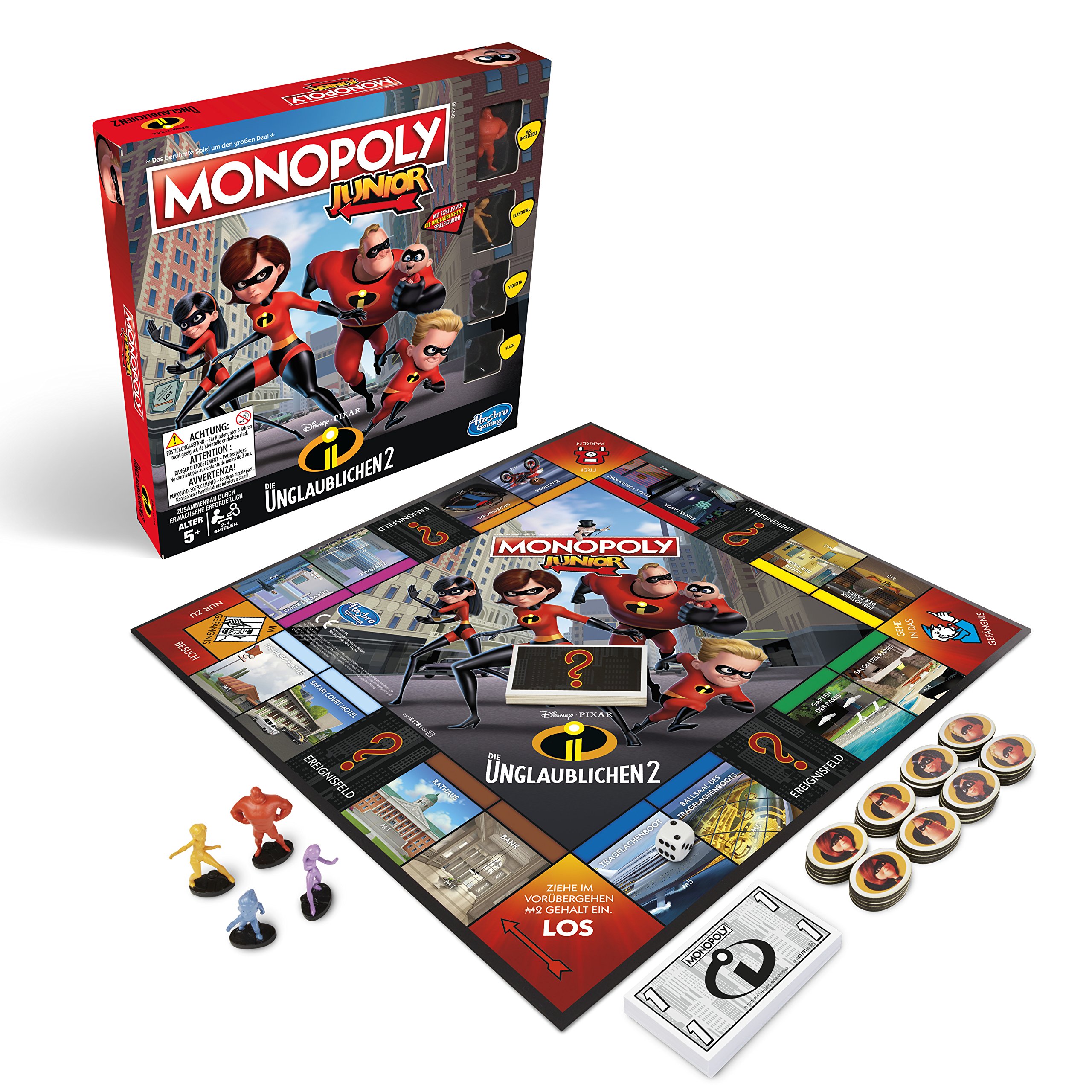 Hasbro Gaming E1781100 Incredibles 2 Monopoly Junior The Incredibles Children's Game