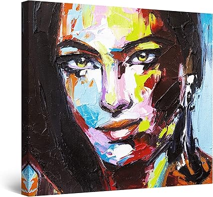 Abstrait visage femme Portrait moderne acrylique abstrait | Etsy