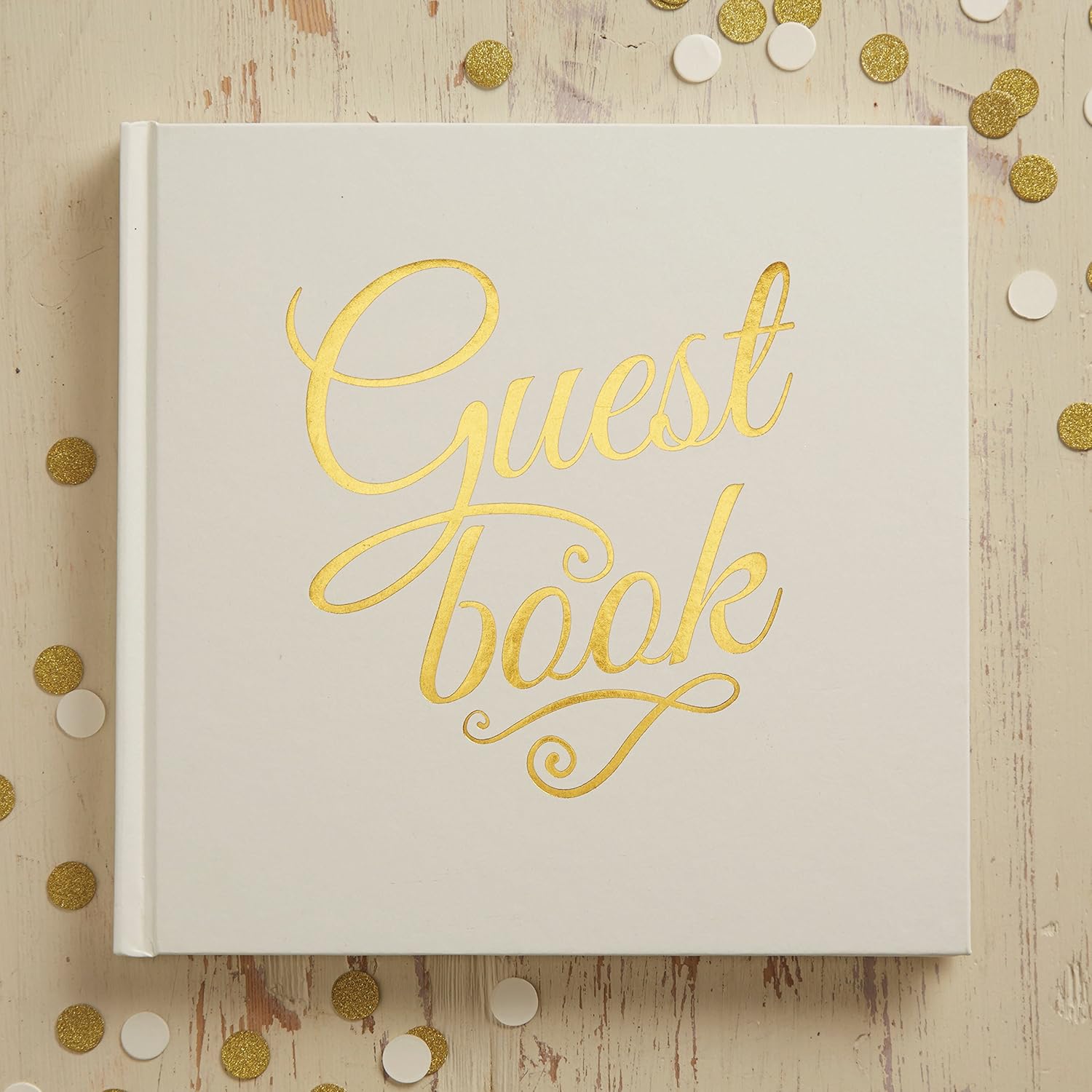 Ginger Ray Ivory And Gold Foiled Wedding Guest Book Metallic