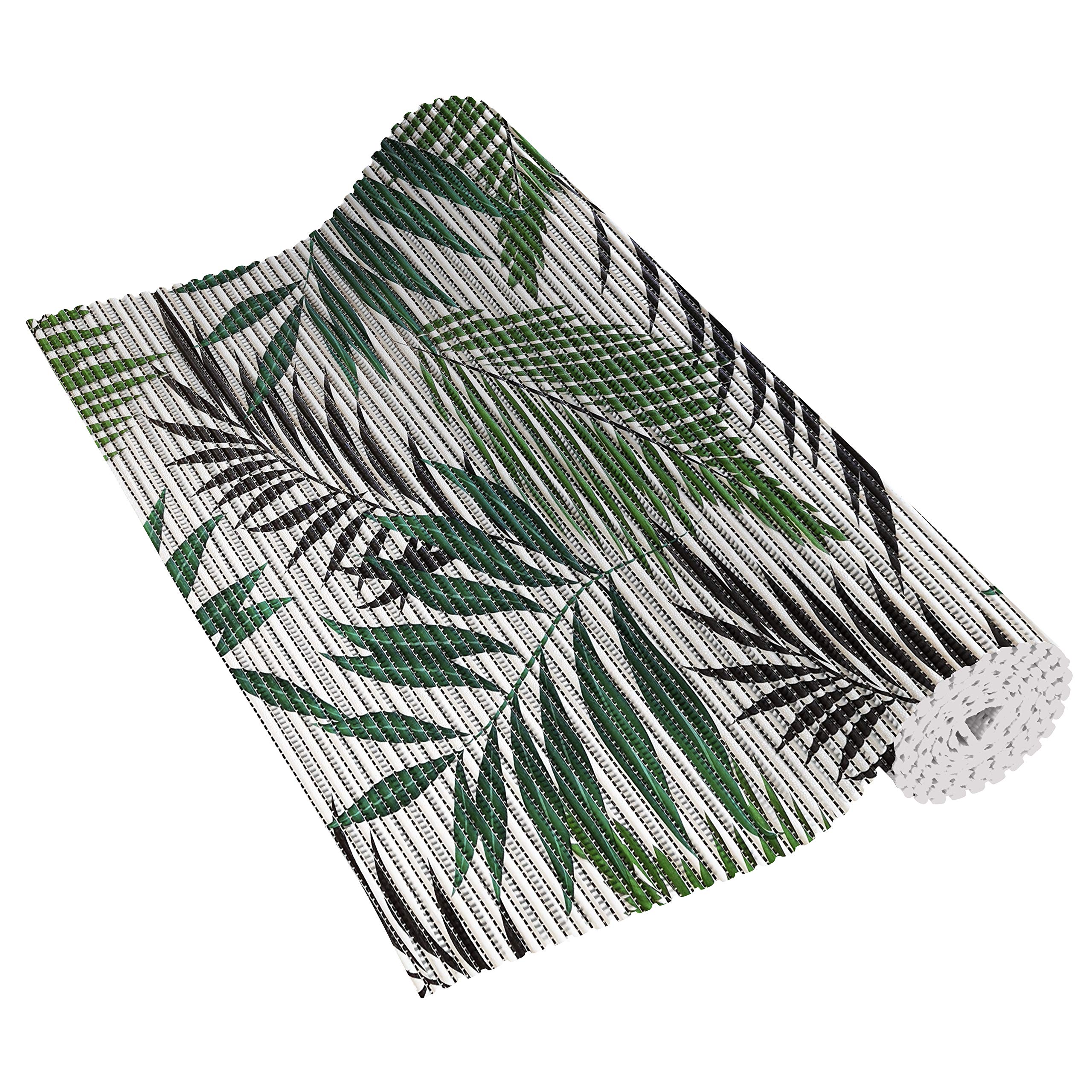 Venilia Venisoft 56806 Soft Foam, Plain Tropical Leaves, Flooring, Shower, Bath, Non-Slip Mat, PVC Polyester, 65 x 200 cm, Polyvinyl Chloride