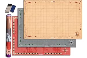 Ravnspire DND Battle Mat Ultimate 3 Pack Starter Set Accessory for RPG Role Playing Games 24" X 36" Ultradurable Non-Staining Dry/Wet Erase Premium Vinyl Battle Grid Series 2