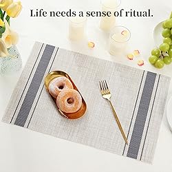 Leetaltree Khaki-Blue Placemats, Heat Resistant