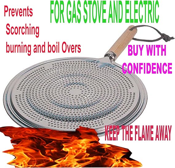 MaxiAids Flame Tamer Simmer Ring Aluminum Heat Diffuser Distributer Gas Stove Top Stovetop With