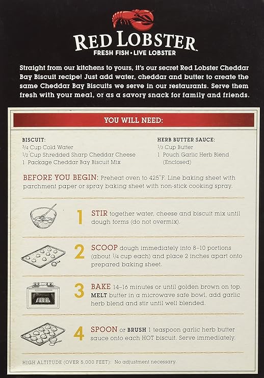 Amazon Com Red Lobster Cheddar Bay Biscuit Mix 1 11 36oz Box Grocery Gourmet Food