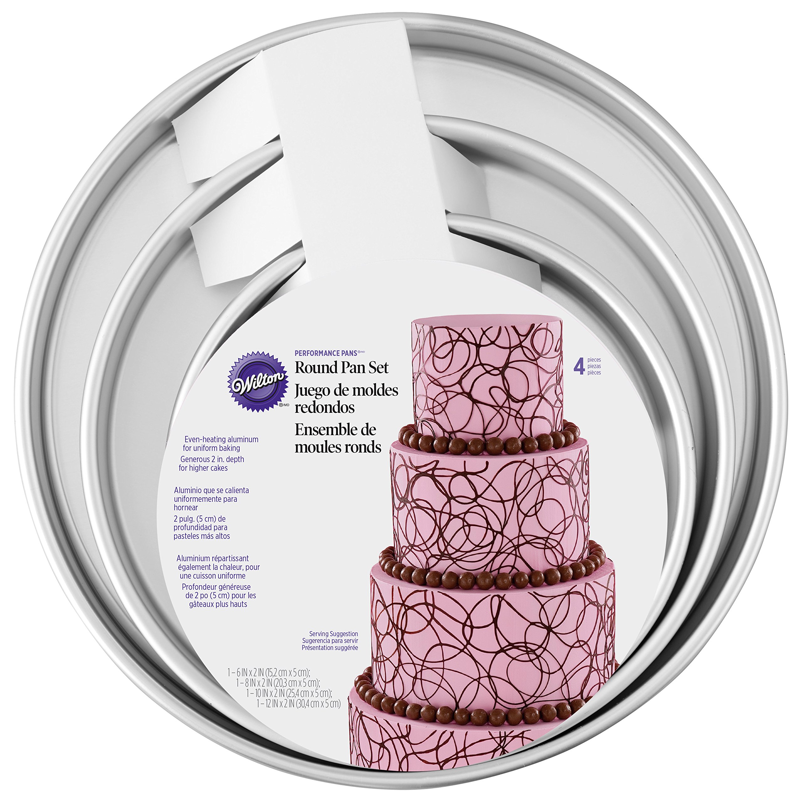 Wilton Round Cake Pans, 4 Piece Set for 6Inch, 8Inch, 10Inch and 12