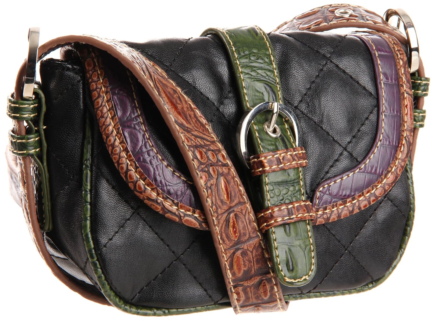 Sydney Love Color Block Quilt Cross Body, Black/Multi, One Size