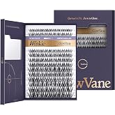 GlowVane TrueCurve Lash Clusters, Wispy Curved Band Eyelash 8-18mm, Winkie | Ultra-Thin 0.03mm Clear Curved Bands, Seamless Look, Poke-Free Comfort, Featherlight Fibers, Cluster Eyelash Extensions