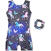 Tstiti Gymnastics Leotards For Girls with Hair Scrunchie Kids Gymnastic Outfit Sparkle Dance Unitards Biketards