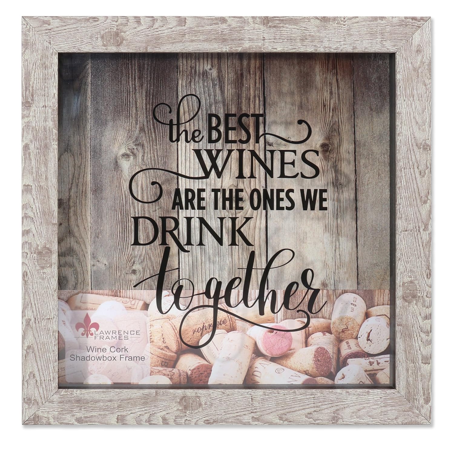 Buy Lawrence Frames 10x10 Weathered Birch Shadow Box Wine Cork