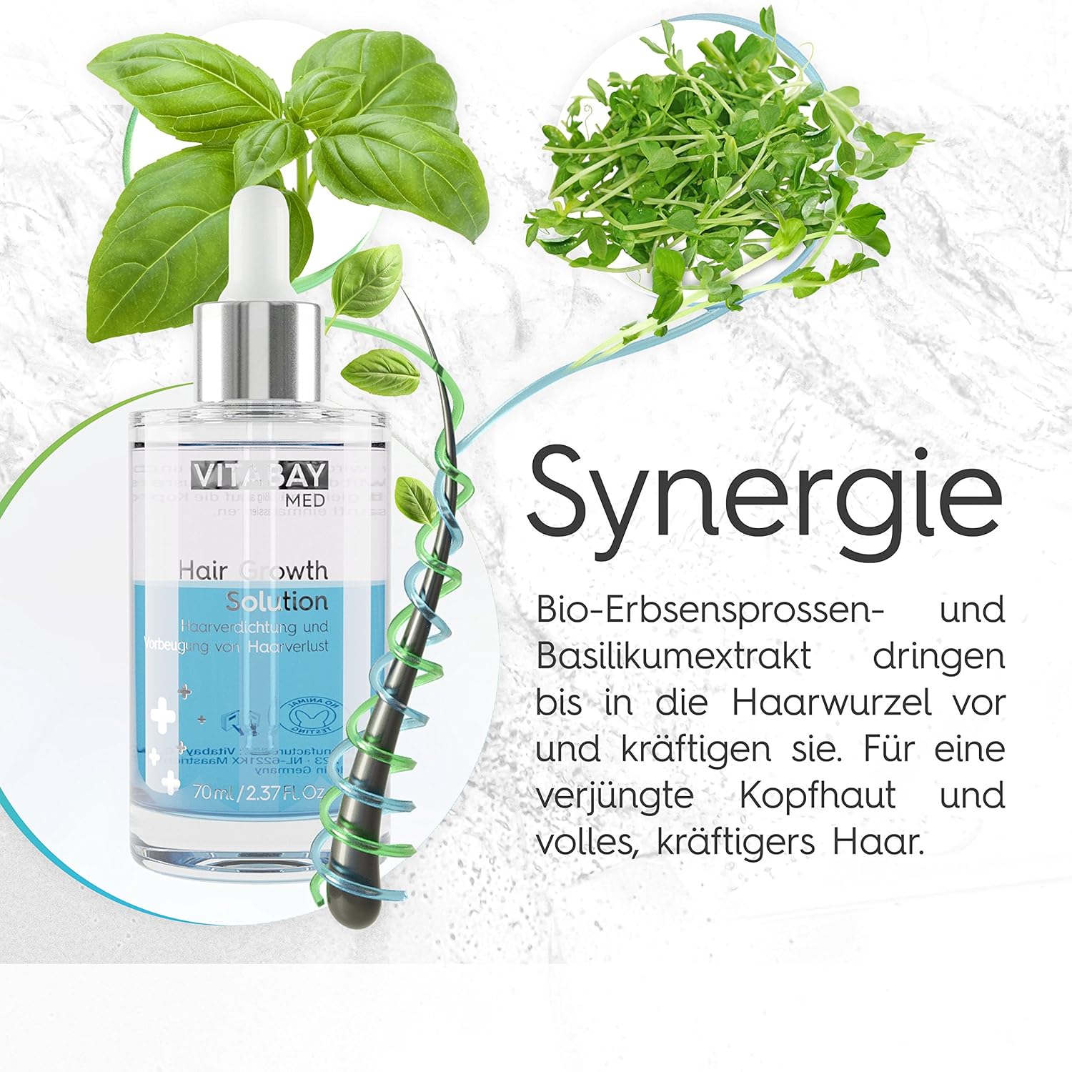 Hair Growth Solution - 70 ml - Hair Growth Serum - Hair thickening and prevention of hair loss - Image 4