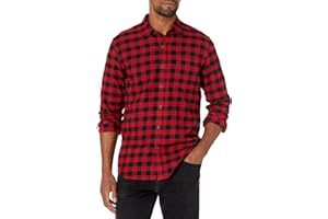 �鶹�� Essentials Men's Slim-Fit Long-Sleeve Plaid Flannel Shirt