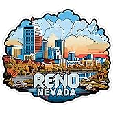 Reno Nevada Sticker 4 Inch Travel Souvenir City Destination - Waterproof Vinyl Decal for Laptop Water Bottle Car Tumbler - Durable Aesthetic Long-Lasting Stickers for Adults ID44990