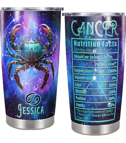 Amazon.com | Witchy Gothic Gifts' Zodiac Astrology Cup - 20 OZ Stainless  Steel Insulated Constellation Tumbler for Cancer Women: Tumblers & Water  Glasses