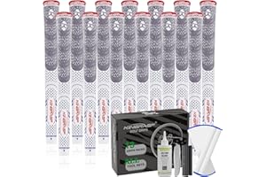 KINGRASP Premium Rubber Golf Grips 13 Pack, Anti-Slip，Super Stability,Cord Rubber, Golf Club Grips,Standard/MidSize/Oversize,13 Grips with All Kits