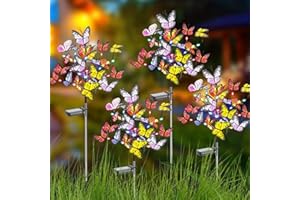 Admitrack 4 Pack Solar Garden Lights Outdoor Solar Butterfly Lights,Solar Outdoor Waterproof Solar Powered Lights, Solar Outdoor Decor Light for Landscape, Pathway, Yard (Colorful Light)
