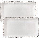 ZAROCRUS Farmhouse Melamine Serving Platters Set of 2, 17"x10" Large Rectangular Melamine Serving Trays for Serving Food on Parties and Entertaining, Dishwasher Safe. Ivory