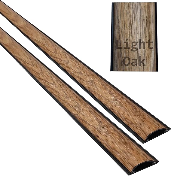 ChordSavers Chordsaver Small Floor Cord Cover Wooden Finish Wire Cable Protector Wood Grain 1