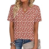Zeagoo Womens Tops Short Sleeve V Neck Tee Shirts Cute Dressy Casual Clothing Business Work Blouse