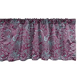 Ambesonne Floral Window Valance, Clutter of