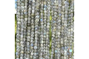 ABC GEMS USA [ABCgems] Brazilian Labradorite (Exquisite Color- Grade AAA) Tiny 4mm Micro-Faceted Diamond-Cut Checkerboard Coin Beads (A Revolutionary Cutting Process- More Surface to Reflect Light)