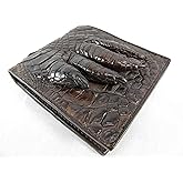 Pelgio Genuine Crocodile Alligator Foot Claw Skin Leather Bifold Wallet (Chocolate Brown)