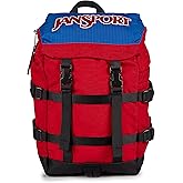 JanSport Mini Skip Pack &ndash; Compact Backpack with Main Compartment, Side Water Bottle Pocket, and Zippered Accessory Pocket, Red Tape