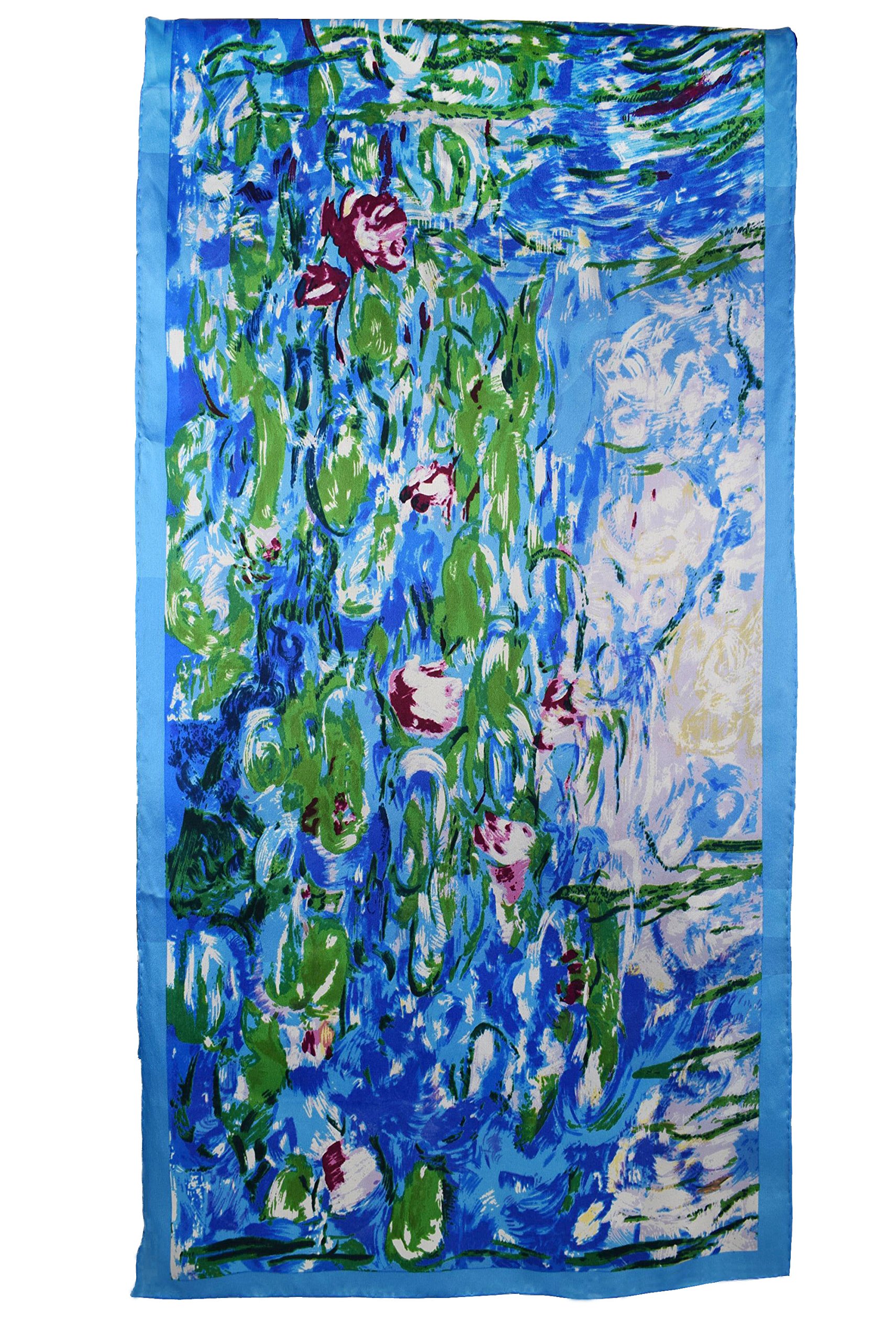 ELEGNA Women 100% Silk Art Collection Scarves Long Shawl Hand Rolled Edge ELEGNA Women 100% Silk Art Collection Scarves Long Shawl Hand Rolled Edge