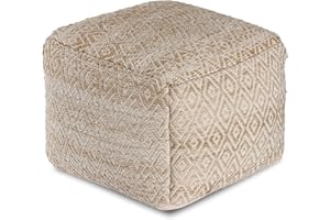 Anji Mountain 22"x22"x16" Handmade & Handcrafted Ottoman Pouf Comfortable Pouf Ottoman Foot Rest & Home Décor Accent for Living Room, Bedroom, Nursery, Kids Room, Patio