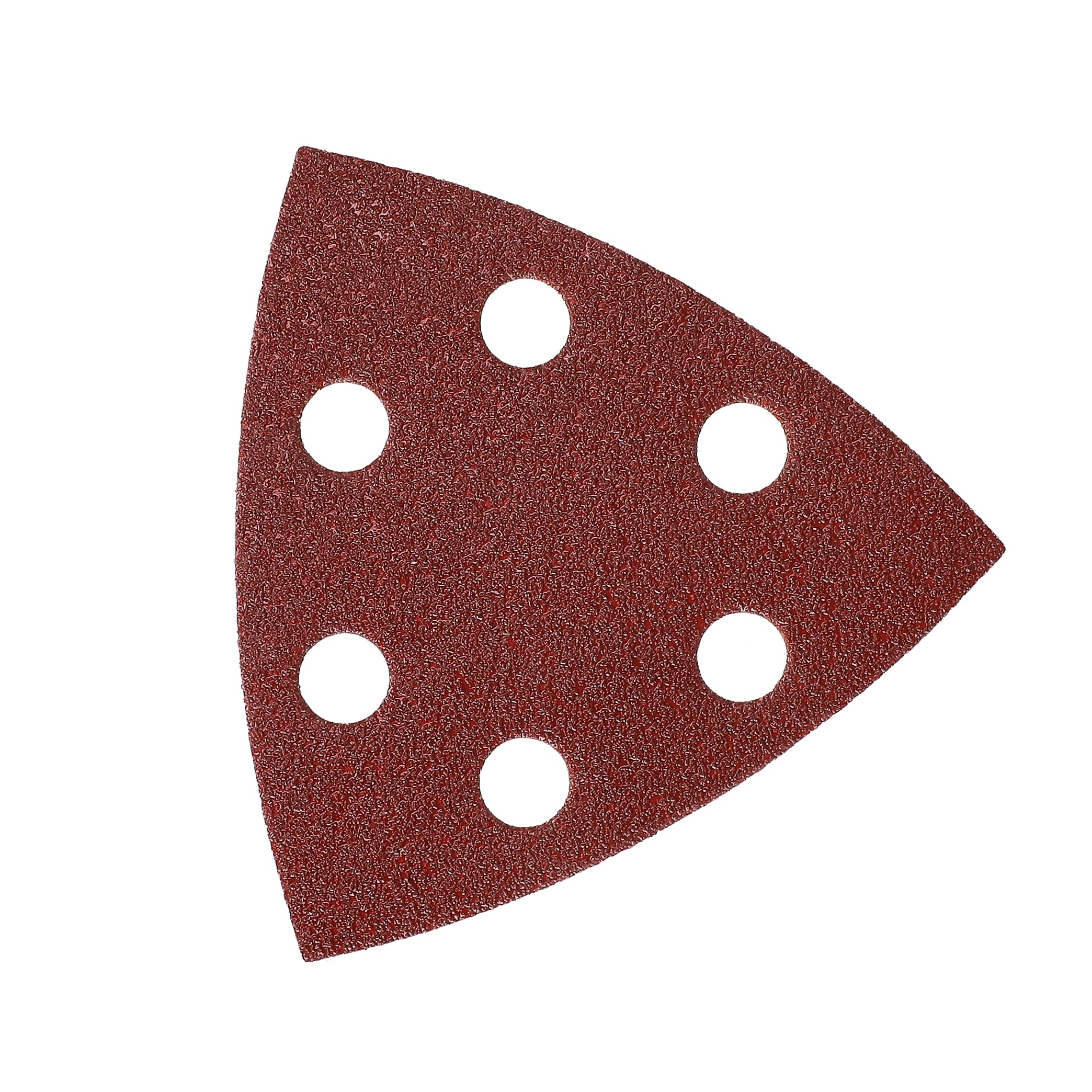 Mirka Red Delta Sander Sanding Paper Wood Sanding Triangles Hook & loop / 93x93x93 mm/hook and loop fastener / 6-hole/grit P80 / 5 pieces/for sanding wood, metal and plastic