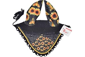 ZAINEE SPORTS Sunflower Horse Fly Bonnet Net Hat Hood Mask Fly Veil Full Hand Made Cotton Full (Horse/Full)