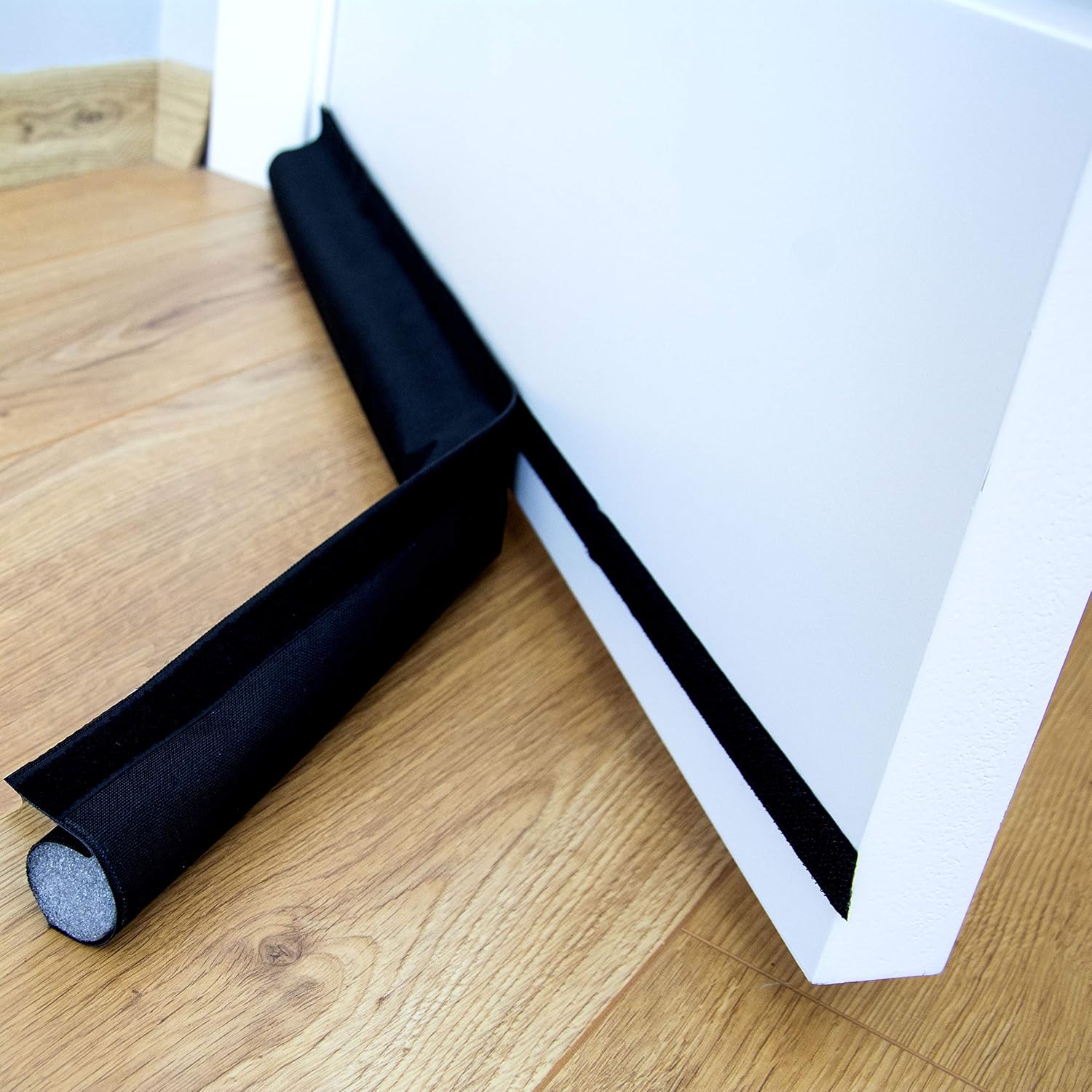 Draft Stoppers - BAZERGA Under Door Draft Stopper One Sided Weather Stripping Door Seal Strip with Hook and Loop Self Adhesive Tape Noise Draft Blocker Dust and Sound Proof Energy Saving Door Stopper 35.4
