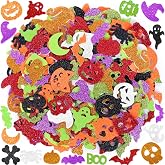 504 PCS Halloween Foam Stickers, Glitter Foam Stickers for Kids Crafts | 8 Sheets,Sparkly,Self-Adhesive,Halloween Stickers for DIY Decor,Scrapbooking,Card Making,Classroom Party Arts and Crafts