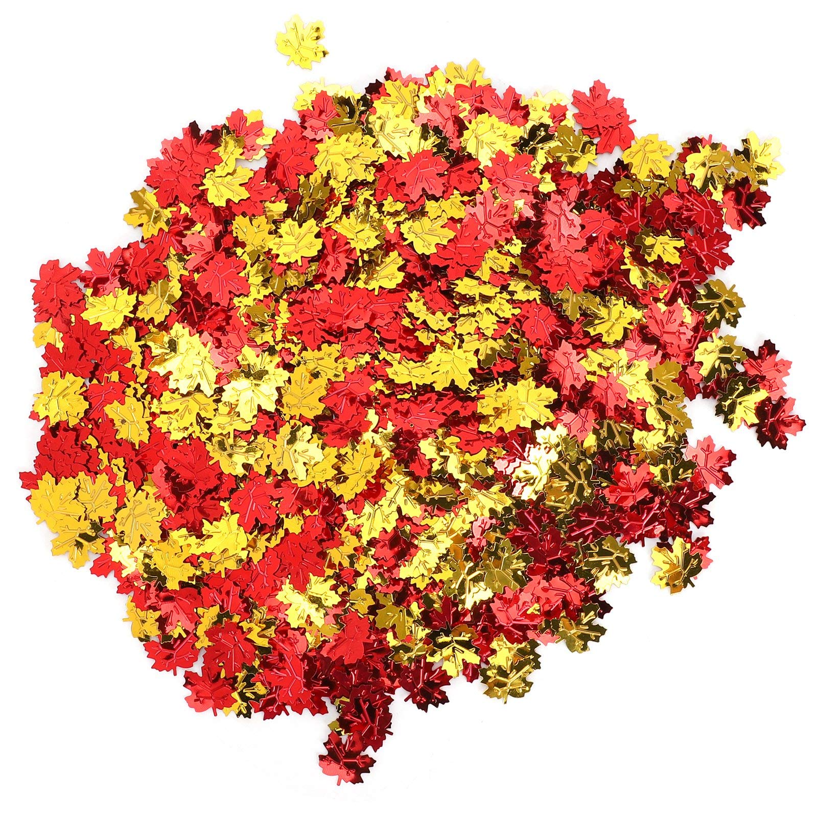 Pssopp 100g 0.8in Maple Leaf Confetti - Perfect Party Table Decorations with Glitter Sequin for Halloween, Christmas, Wedding Events Throwing Confetti