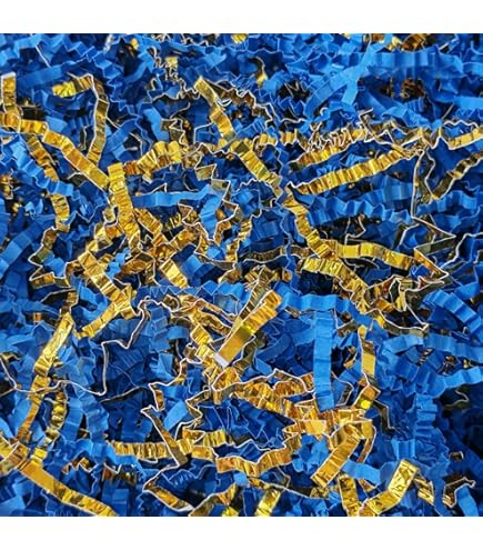 Outus Black Gold Crinkle Cut Paper Shred - 2 LB Metallic Gift Box Filler & Packaging Material