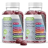 Viteey Multivitamin Gummies 8 in 1 Immune Support Supplement with Probiotics - Immune Boosters for Adults & Teens - Vegetarian, Gelatin Free, GMO Free - Chewable Berry Flavored Pectin Immune Defense